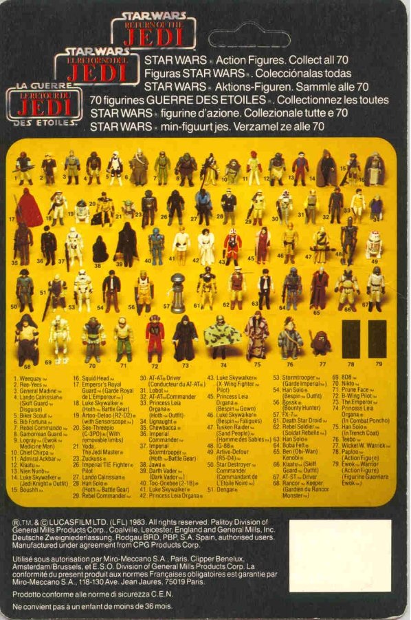 Kenner star shop wars figures list