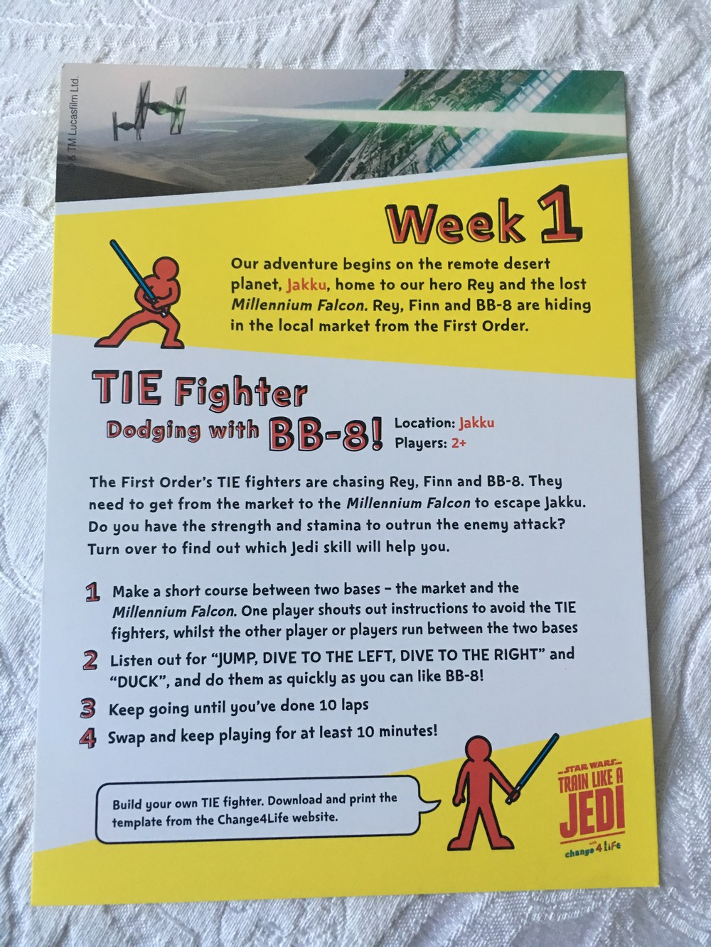 Train like a Jedi take home packs, now sent out to schools! Fantha