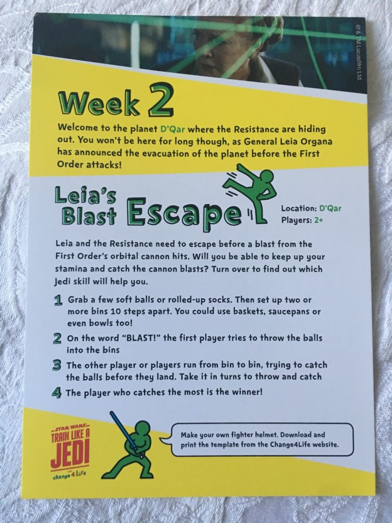 Train like a Jedi take home packs, now sent out to schools! Fantha