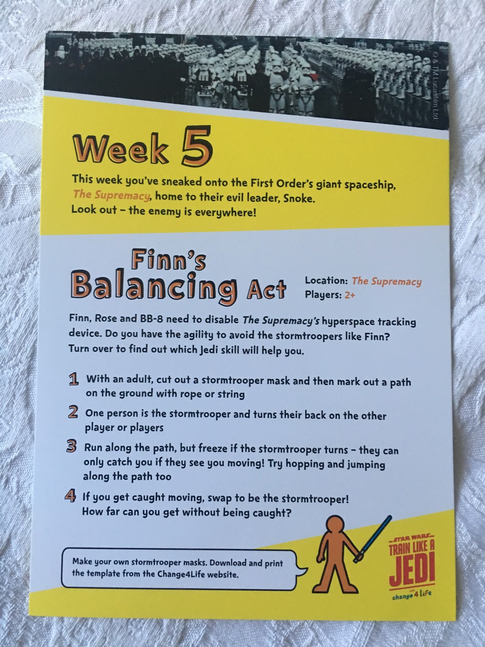 Train like a Jedi take home packs, now sent out to schools! Fantha