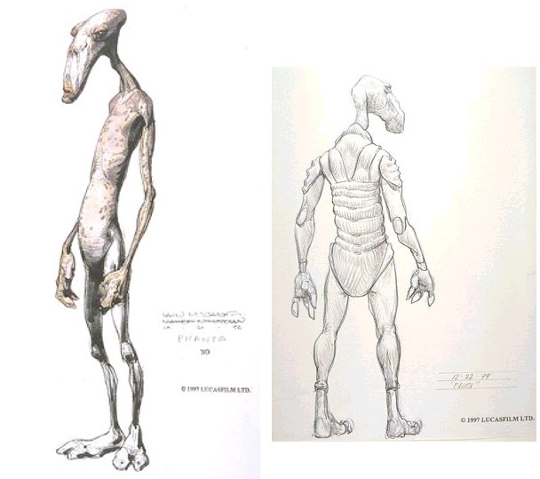 Film Sketchr: Jar Jar Binks 'Star Wars, Episode I - The Phantom Menace'  Concept Art