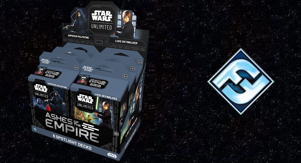 Fantasy Flight Games: Star Wars: Unlimited – Ashes of the Empire Spotlight Deck Display (6) Luke & Palpatine