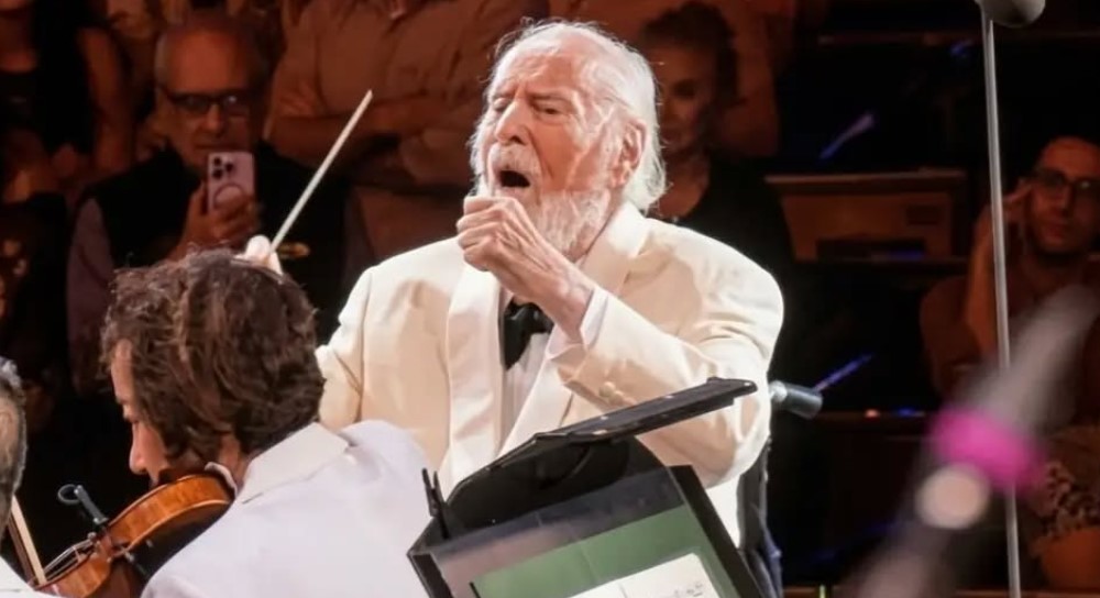 John Williams appears onstage during the encore of ‘Maestro Of The Movies' night one